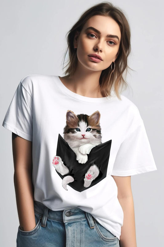 Tricou White Cat