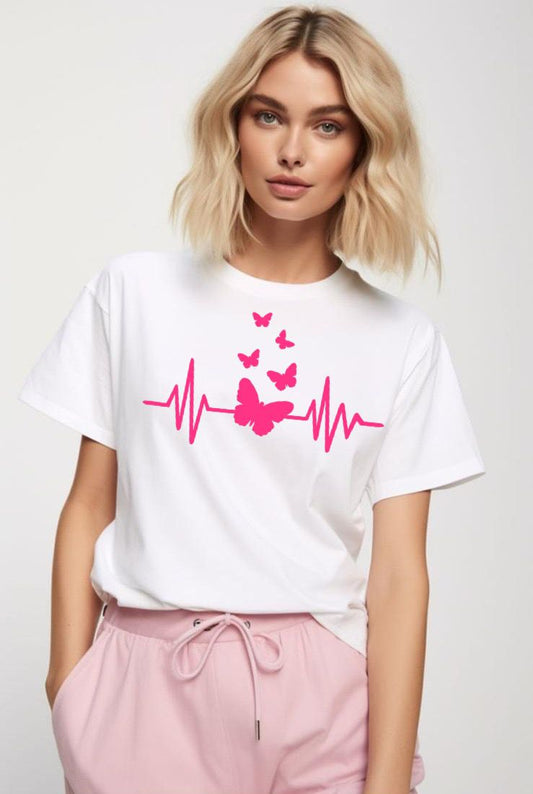 Tricou Fluture Roz